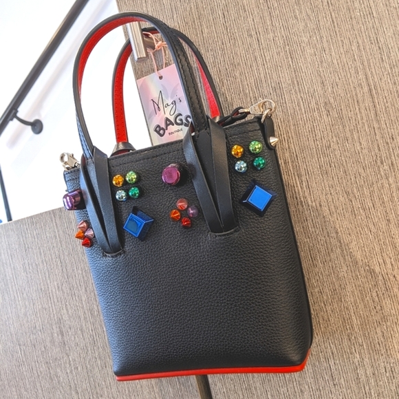 Louboutin: Cabata Mini Rainbow Multicolor Studded Crossbody Bag 🌈 - Picture 5 of 14